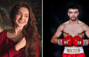 World Boxing Champion Usman Wazir Trains Famous Actress Hania Aamir