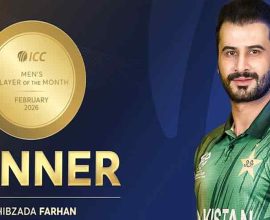 Sahibzada Farhan Named ICC Men’s Player Of The Month For February
