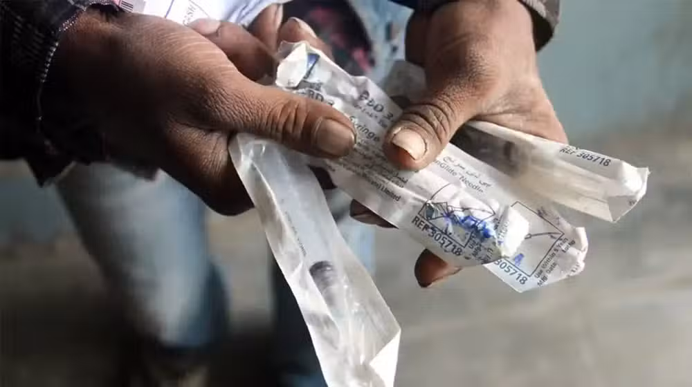 Banned reusable syringes