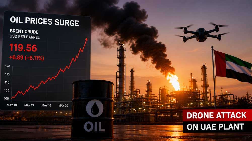 Oil Jumps Near 120 Dollars After Drone Attack on UAE Plant